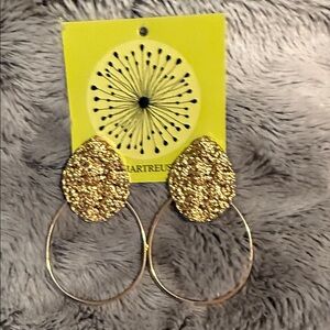 Gold Teardrop Hoop Earrings